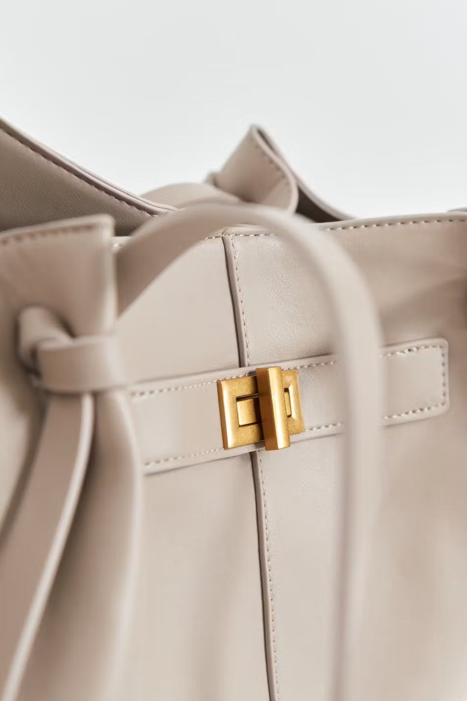 Long strap pu bag - Beige