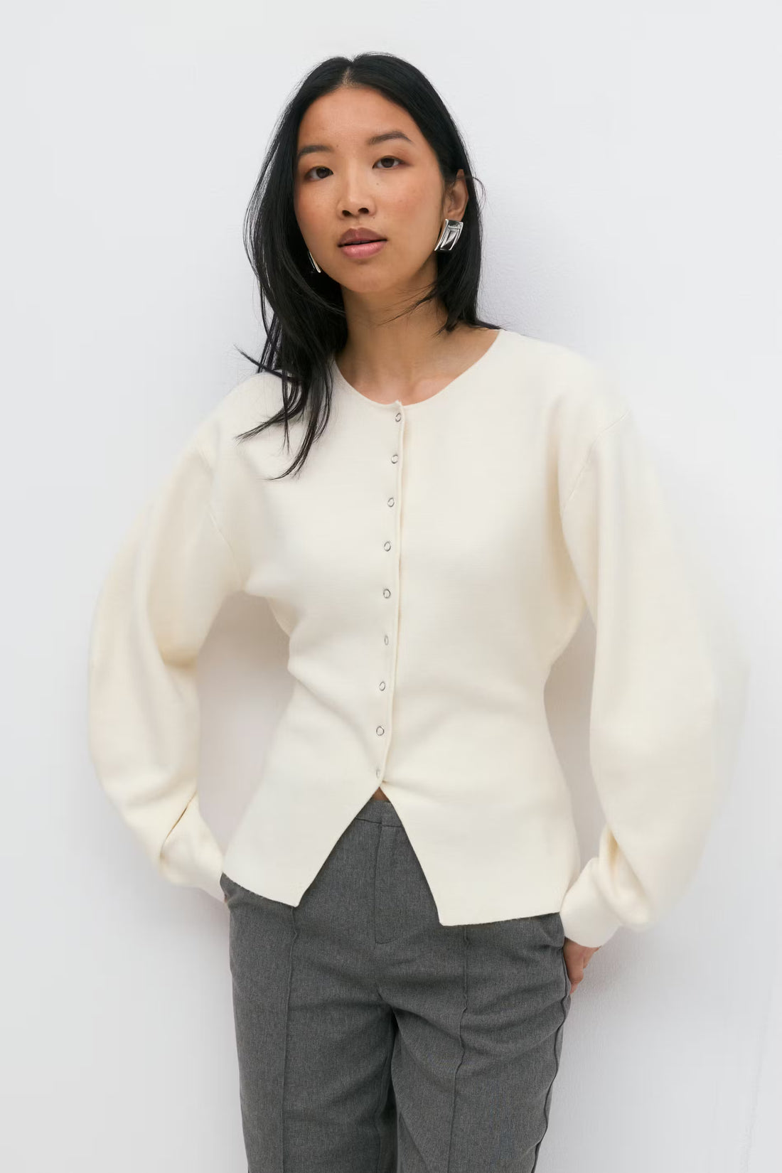 Knitted sculptured cardigan