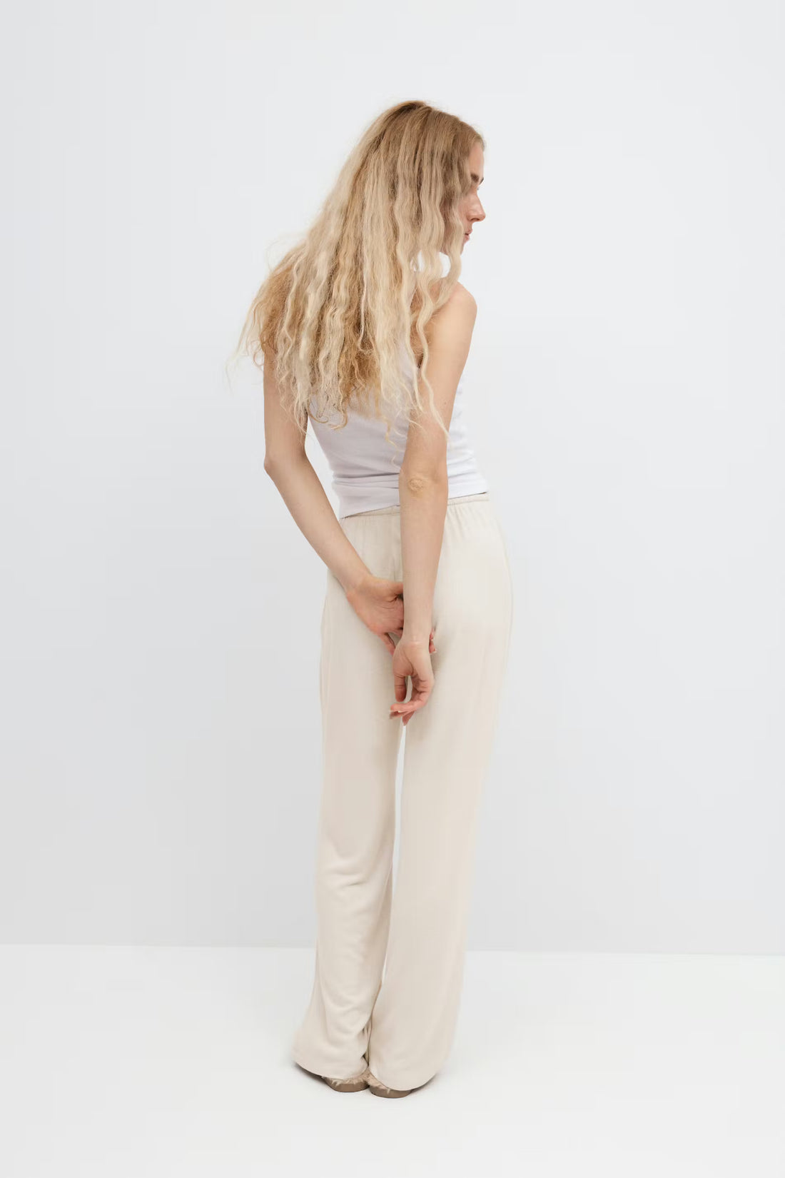 Drawstring wide trousers
