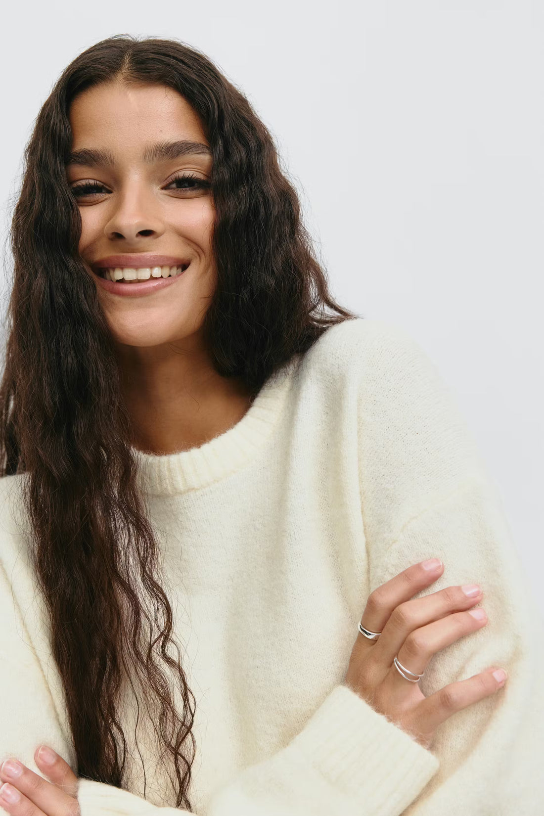 Crew neck knitted sweater