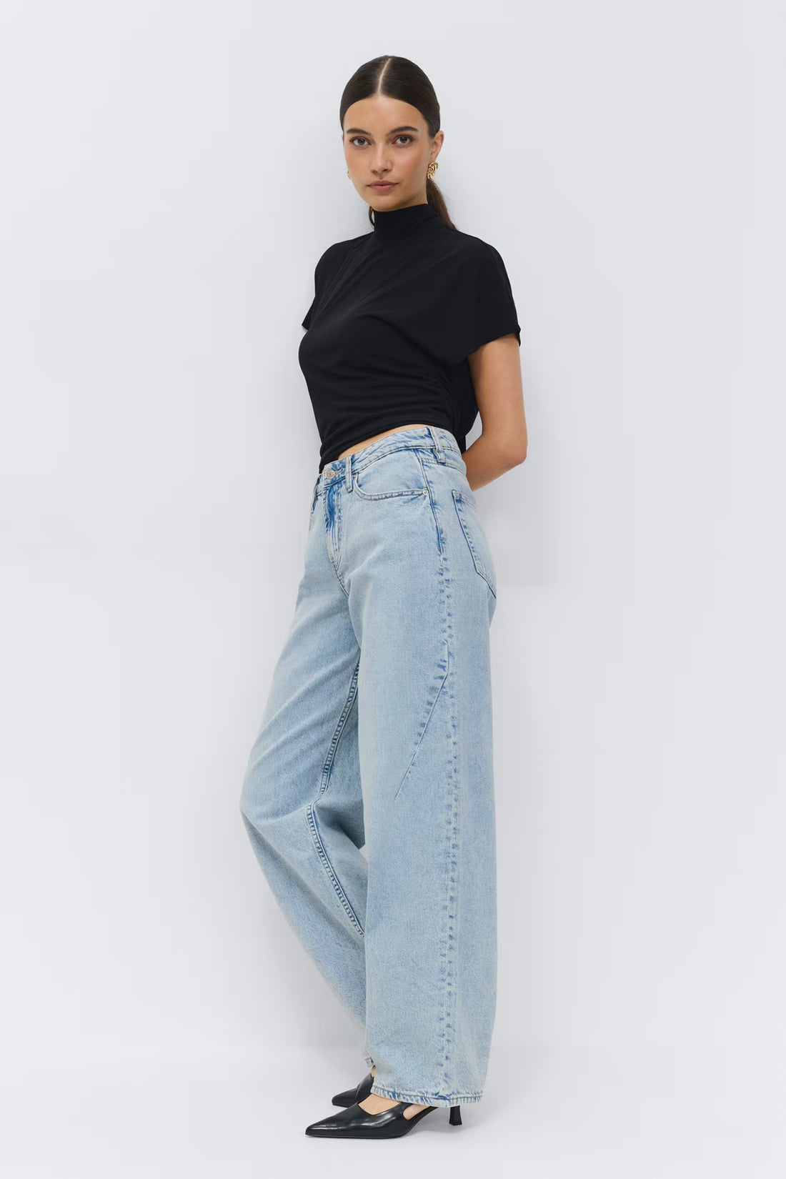 Baggy-crush jeans