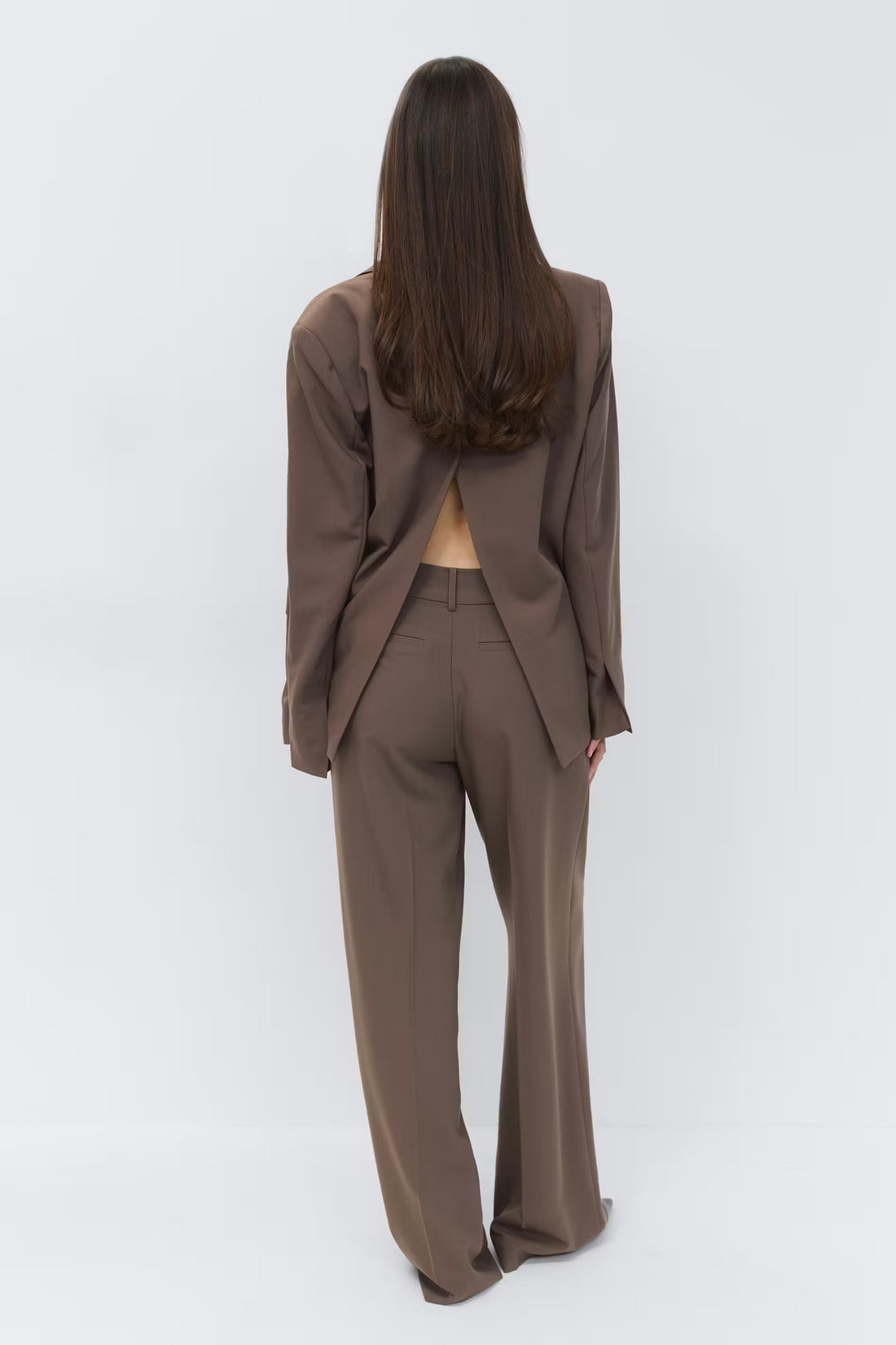 Mid waist wide trousers