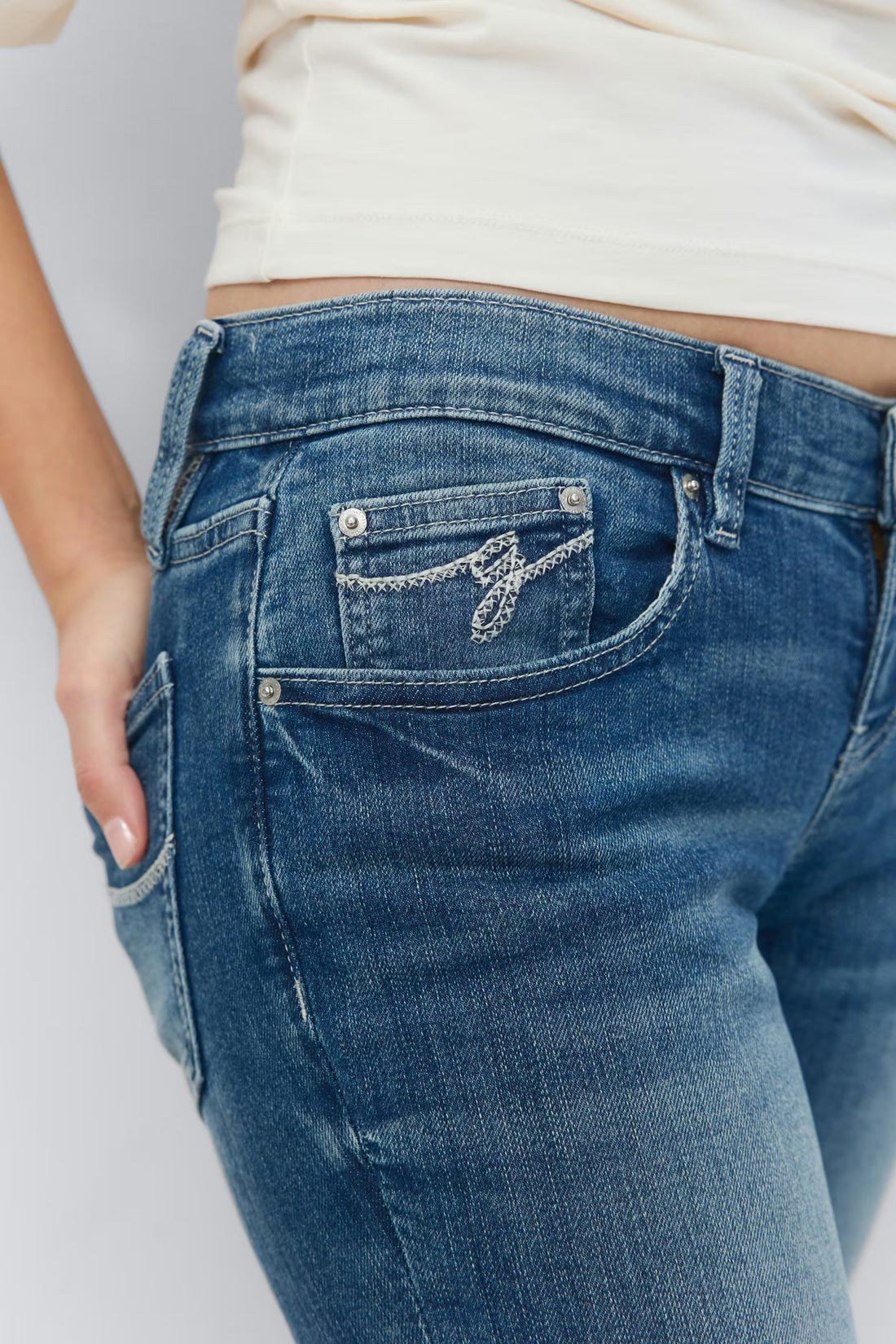 Ultra low bootcut jeans