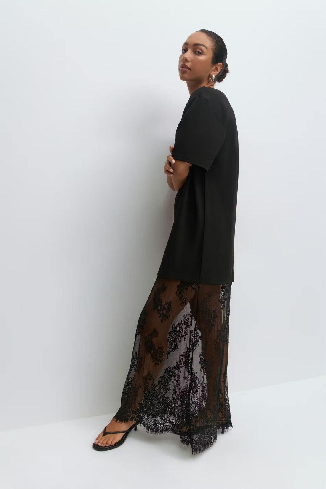 T-shirt lace maxi dress