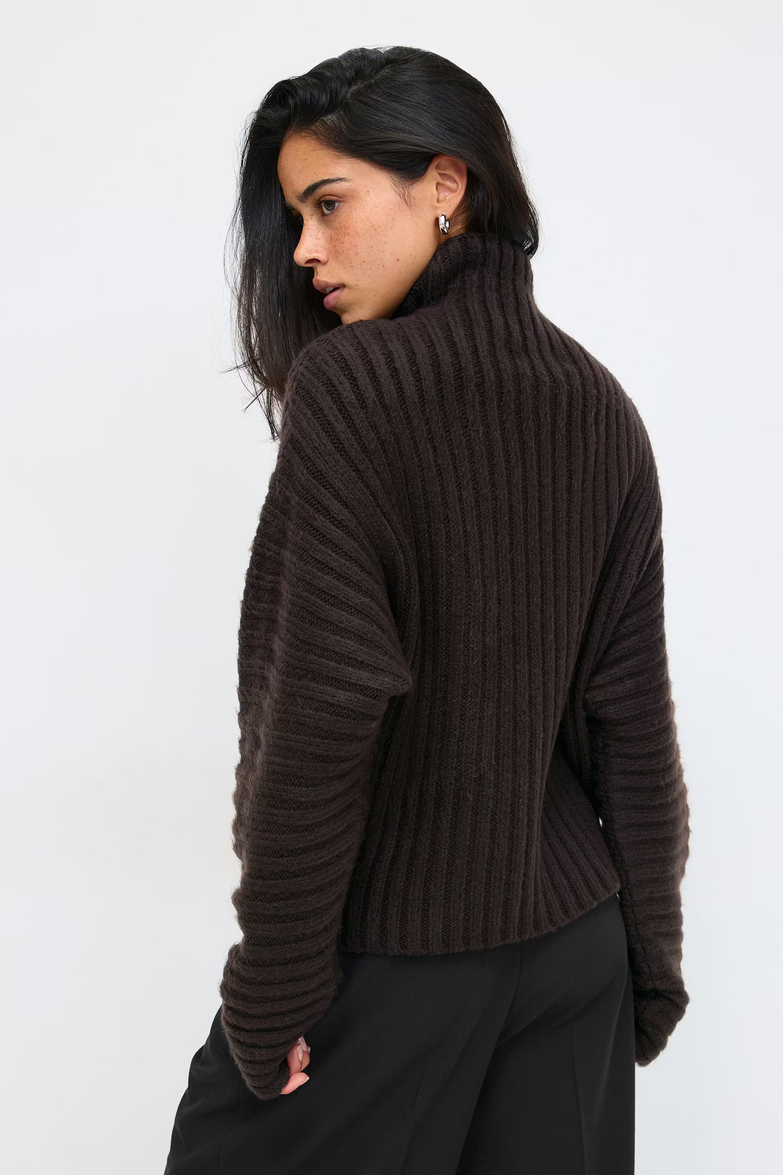 Chunky turtleneck knit sweater