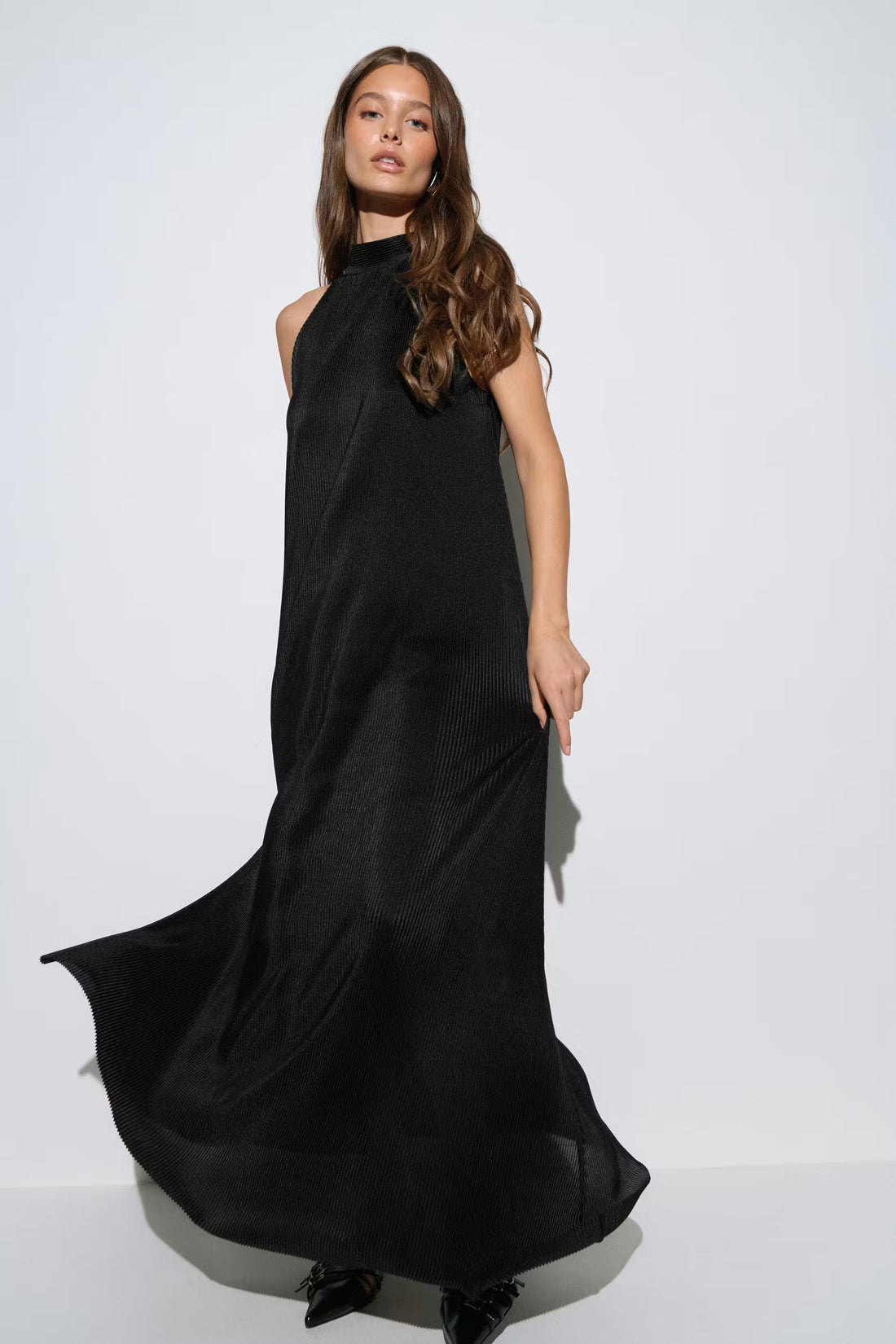 Pleated maxi dress