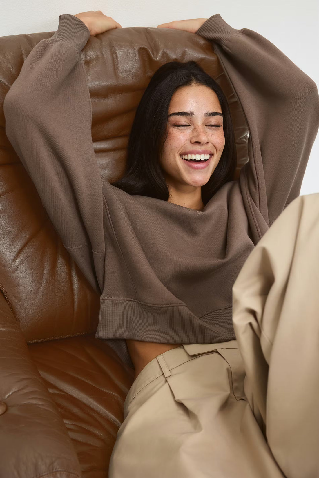 Crop crewneck sweater