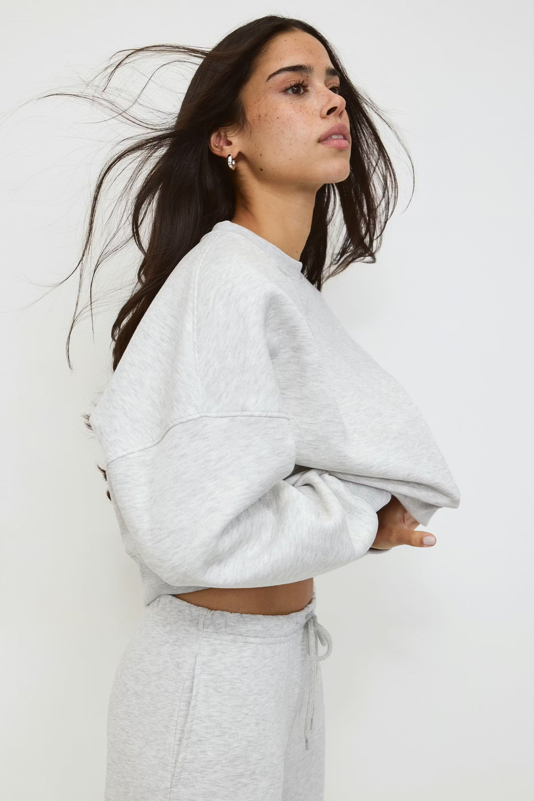 Crop crewneck sweater